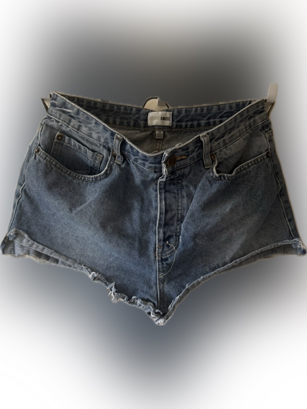 STS Blue Distressed Raw Hem Denim Cutoff Shorts - Size 27